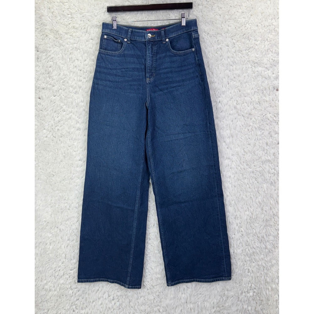 Spanx Wide Leg‎ Jeans Large Tall Blue High Rise Stretch Denim Minimalist Classic